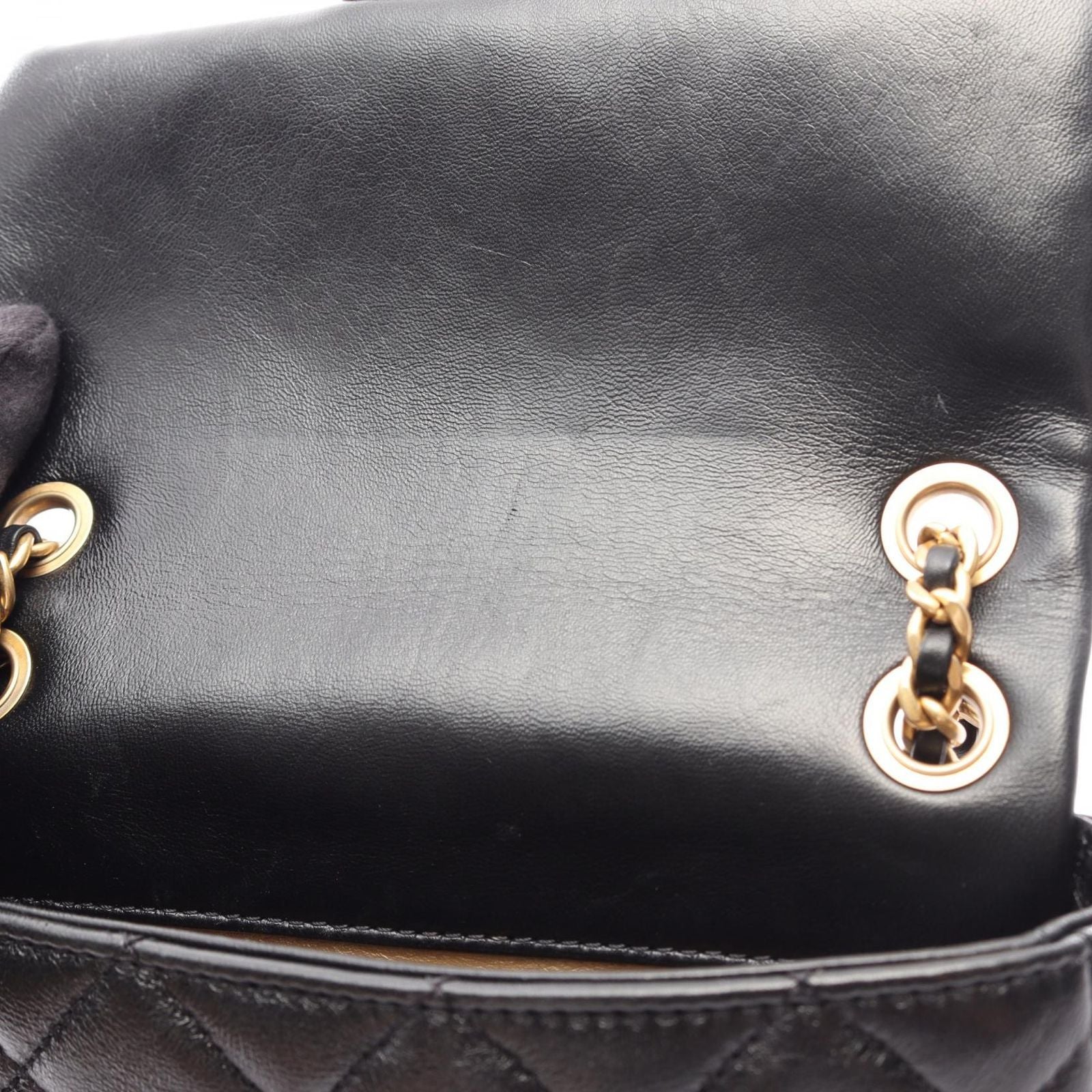 Chanel Shoulder Bag Quilted Mini Black Lambskin Mini Chain — view 7