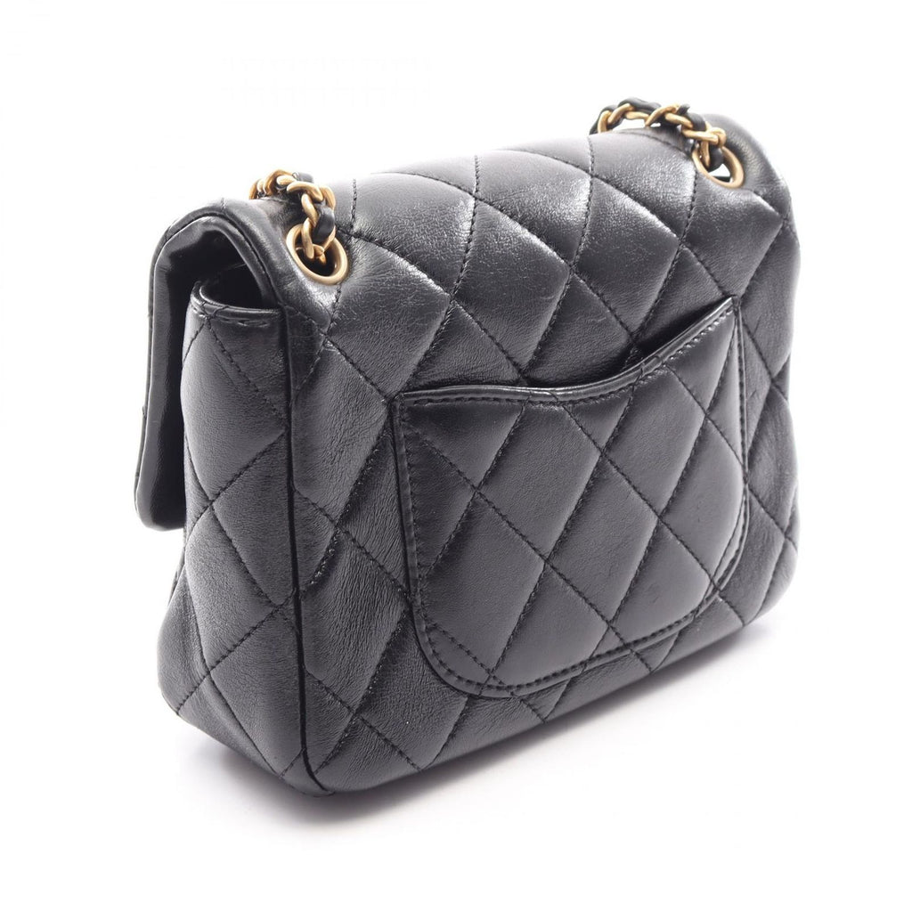 Chanel Shoulder Bag Quilted Mini Black Lambskin Mini Chain — view 2
