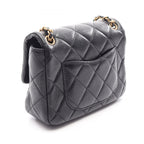 Chanel Shoulder Bag Quilted Mini Black Lambskin Mini Chain — view 2