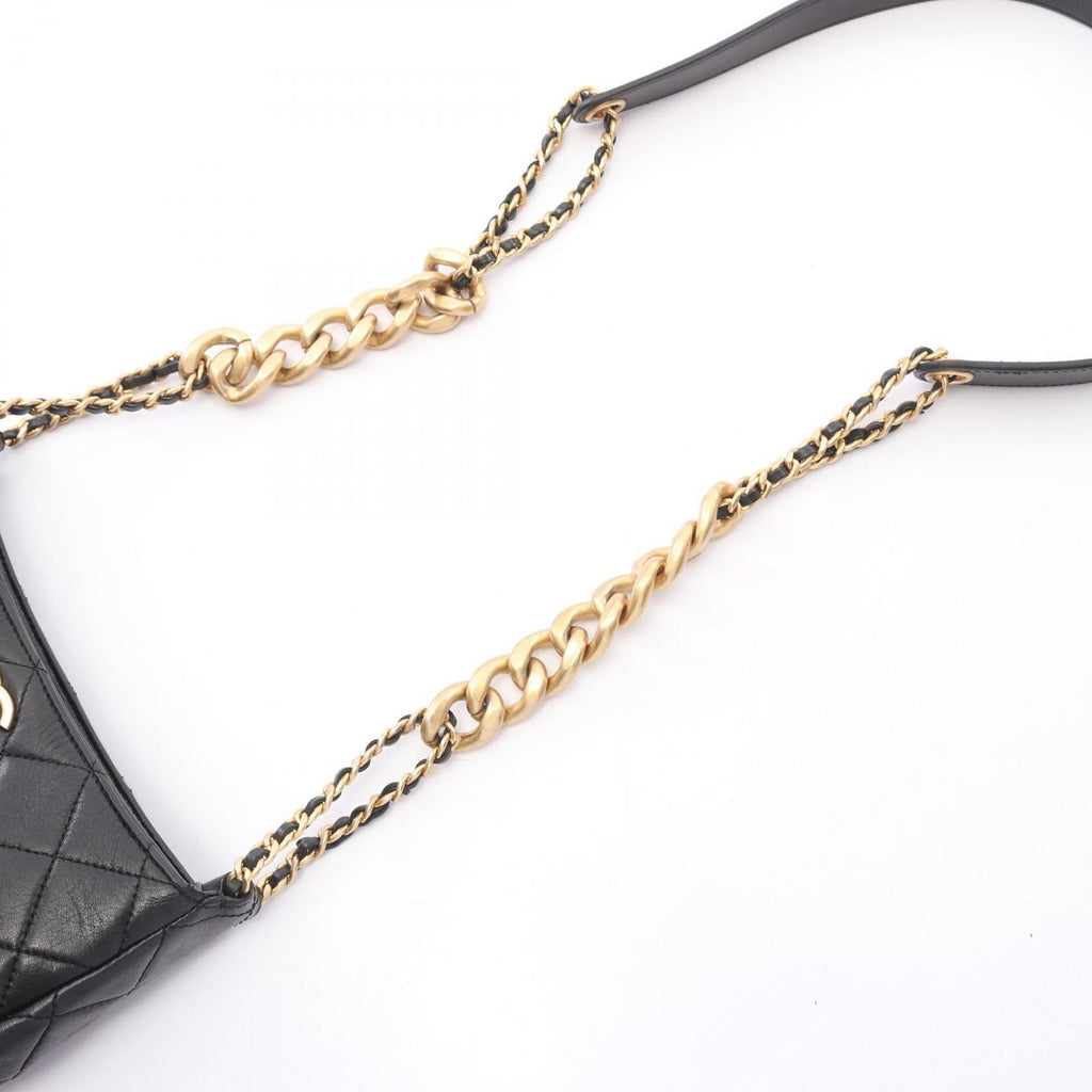 Chanel Shoulder Bag Quilted Small Hobo Black Lambskin Chain — view 8