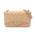 Chanel Shoulder Bag Big Quilted 30 Classic Large Double Flap Beige Caviar