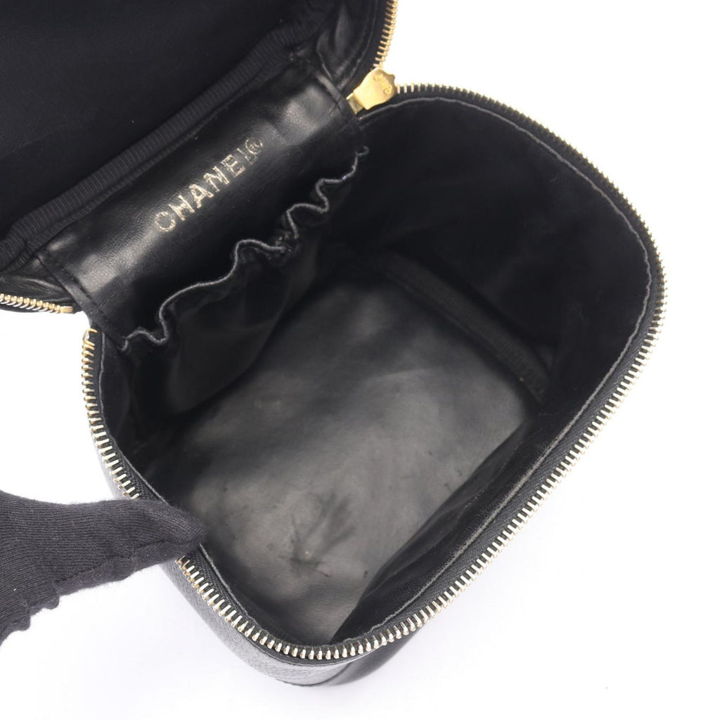 Chanel Handbag CC Logo Black Caviar Leather CC Heightshape Vanity — view 3