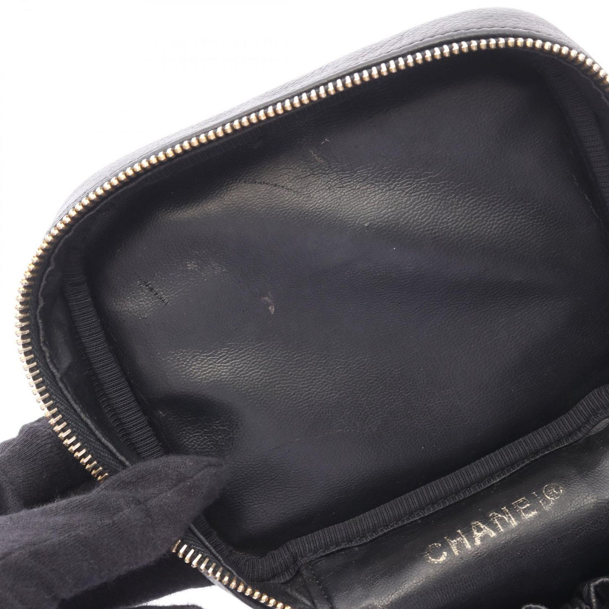 Chanel Handbag CC Logo Black Caviar Leather CC Heightshape Vanity — view 8