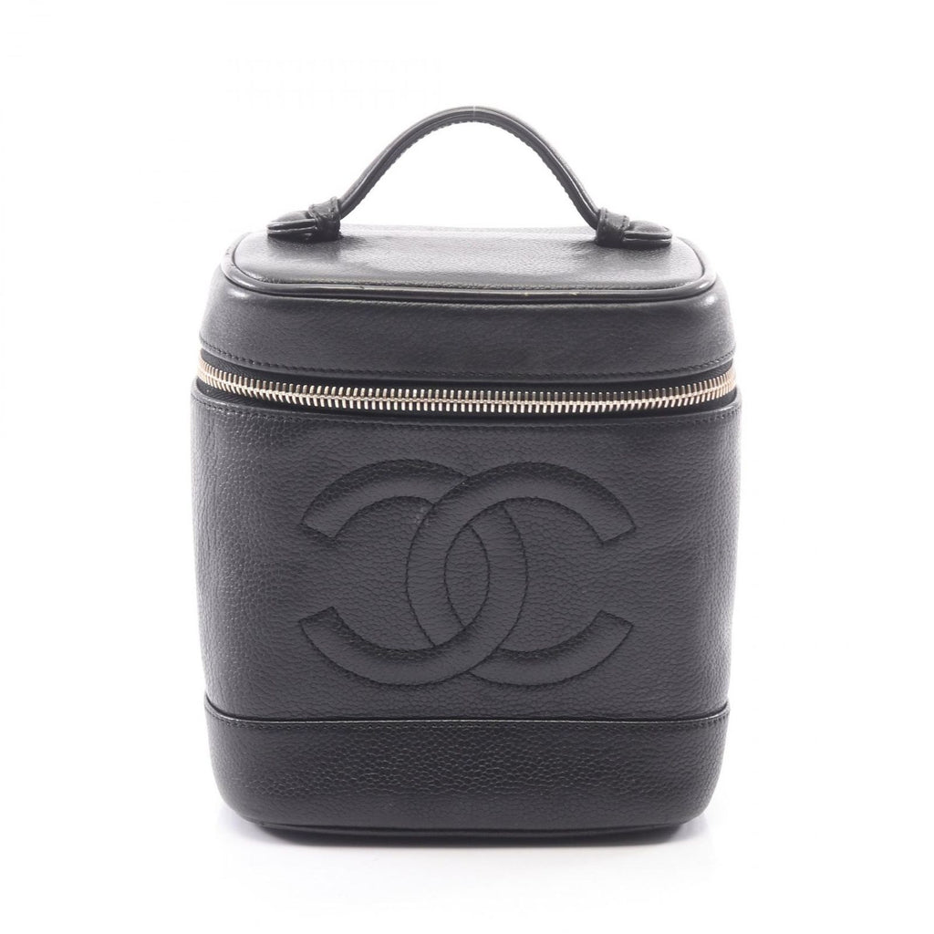 Chanel Handbag CC Logo Black Caviar Leather CC Heightshape Vanity