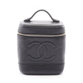 Chanel Handbag CC Logo Black Caviar Leather CC Heightshape Vanity