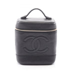 Chanel Handbag CC Logo Black Caviar Leather CC Heightshape Vanity