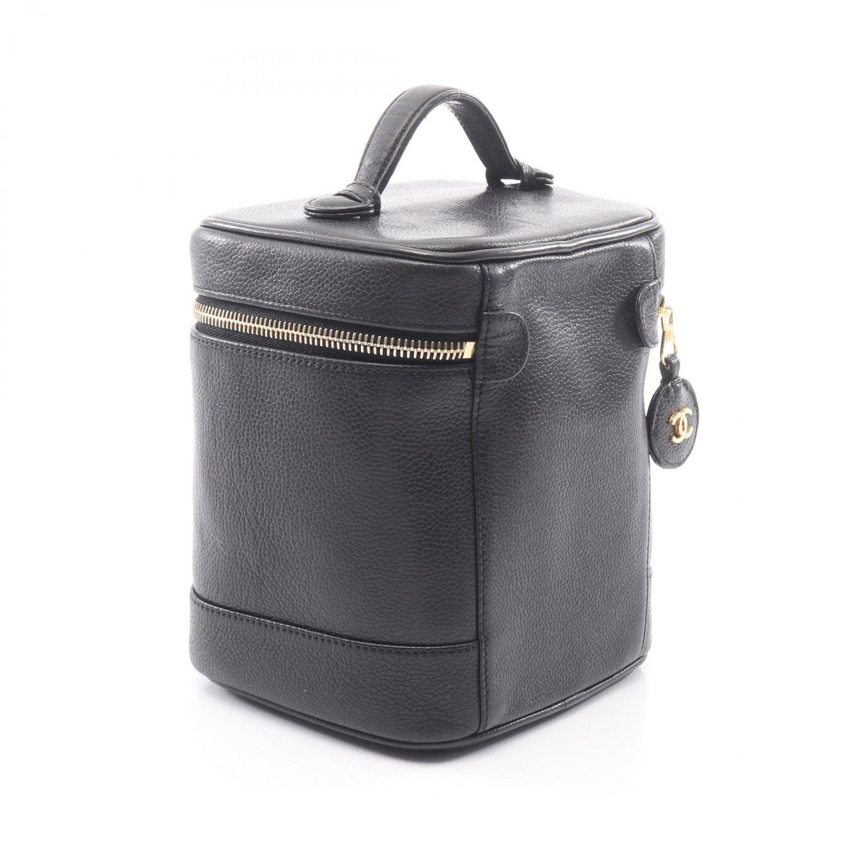 Chanel Handbag CC Logo Black Caviar Leather CC Heightshape Vanity — view 2