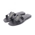 Hermes Sandals Oran Black Leather