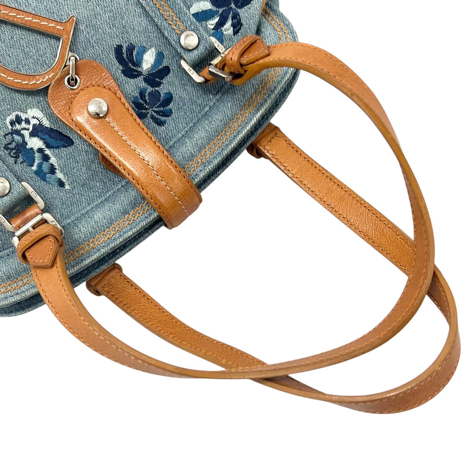 Dior Handbag John Galiano Blue Flower Embroidery — view 7