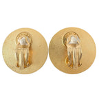 Hermes Leather Metal Brown Earrings Gold — view 3