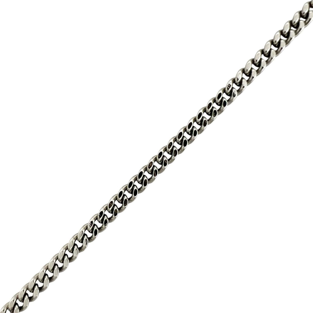 Chanel CC Logo Metal Rhinestone Silver Necklace — view 4