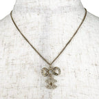 Chanel CC Logo Ribbon Motif Metal Gold Necklace — view 3