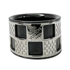 Louis Vuitton Damier Parforet Metal Silver Black Ring — view 3