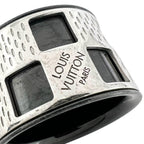 Louis Vuitton Damier Parforet Metal Silver Black Ring — view 4