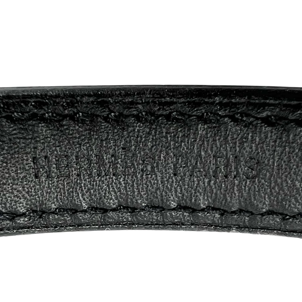 Hermes Series Looping Leather Black White Bracelet Silver — view 4