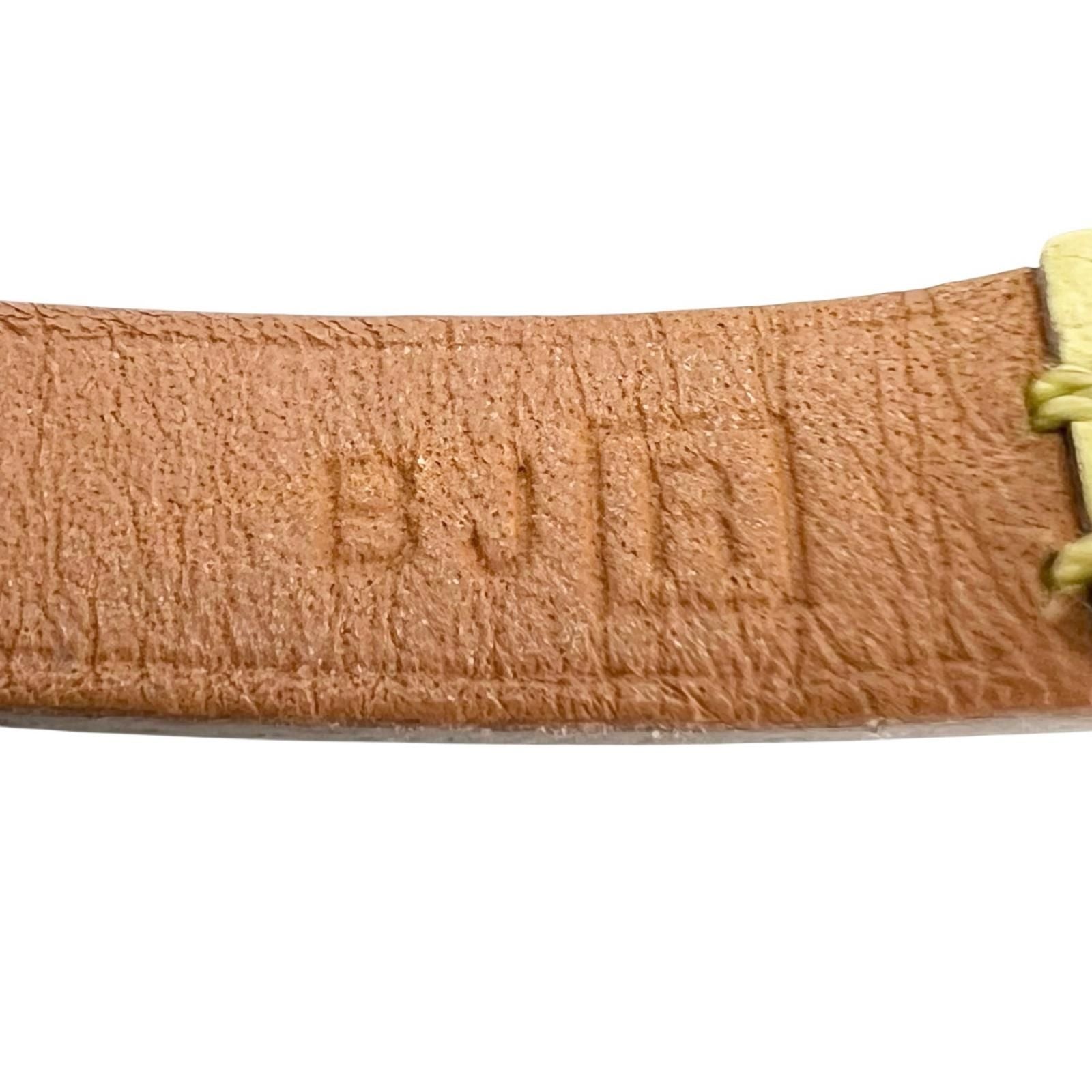 Hermes Micro Kelly Leather Yellow Bracelet Silver — view 4