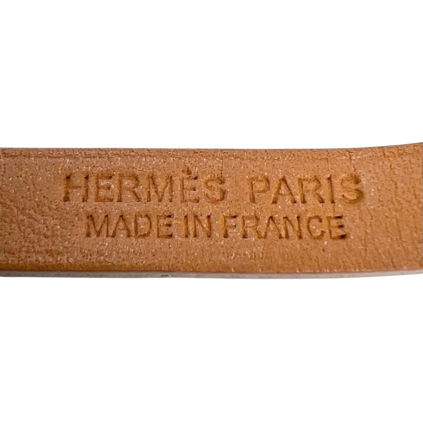 Hermes Micro Kelly Leather Yellow Bracelet Silver — view 3