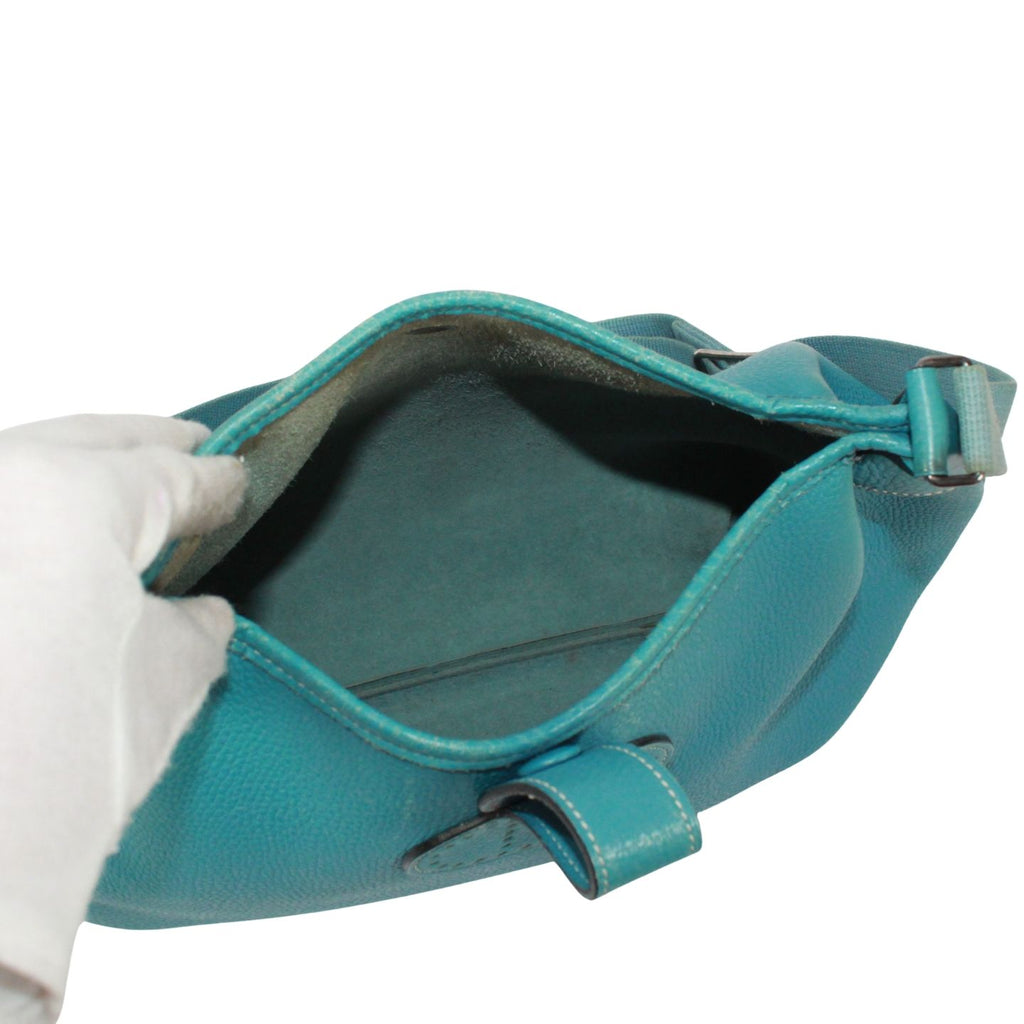 Hermes Rodeo de Taurillon Clemence Leather Blue Shoulder Bag Silver — view 7