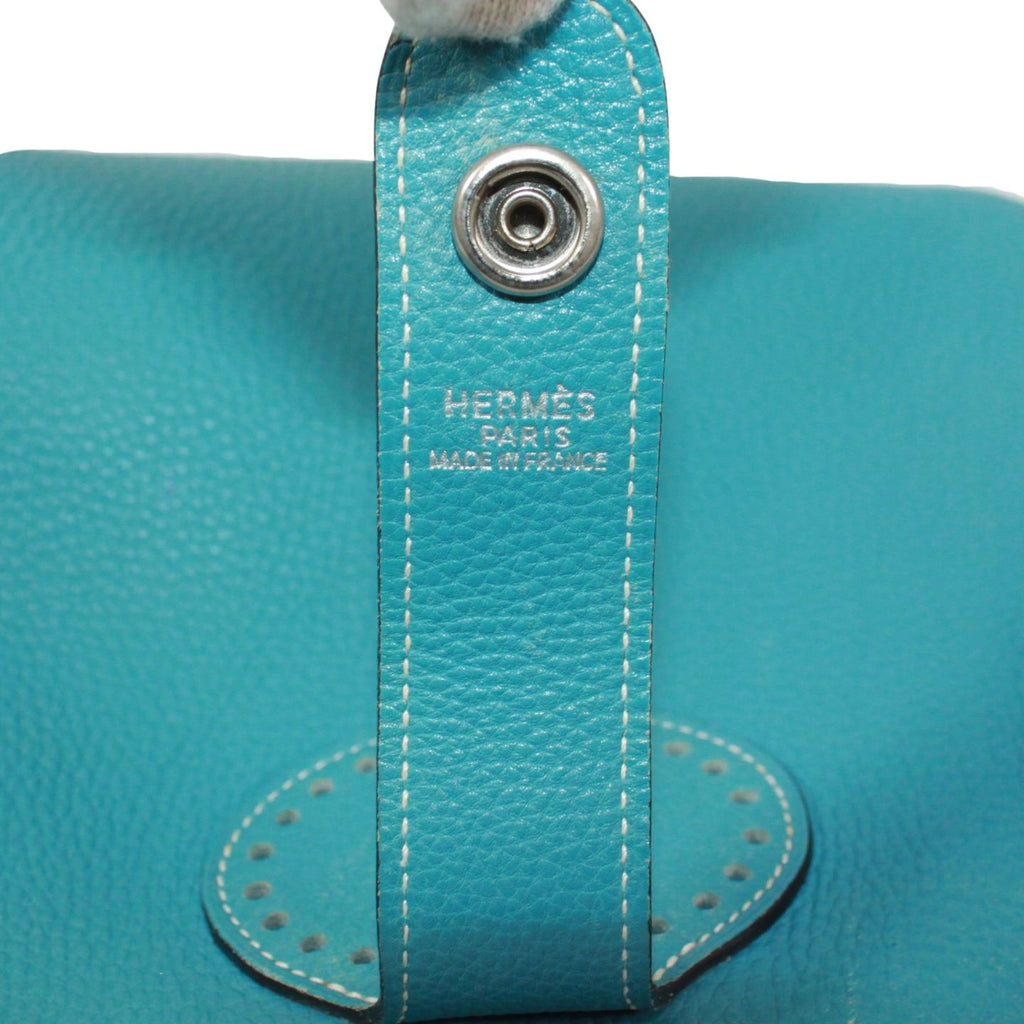 Hermes Rodeo de Taurillon Clemence Leather Blue Shoulder Bag Silver — view 9