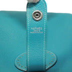 Hermes Rodeo de Taurillon Clemence Leather Blue Shoulder Bag Silver — view 9