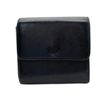 Chanel CC Logo Hook Bifold Wallet Leather Black Gold Flap Compact Folding Coin — view 3