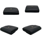 Chanel CC Logo Hook Bifold Wallet Leather Black Gold Flap Compact Folding Coin — view 6