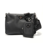 Prada Shoulder Bag with Triangular Plate Pouch