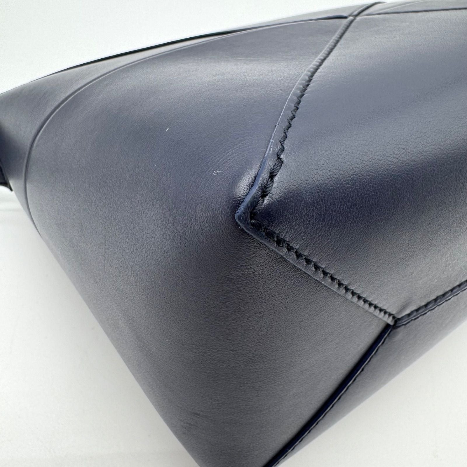 Loewe Handbag Puzzle Fold Wash Bag Leather Blue — view 8