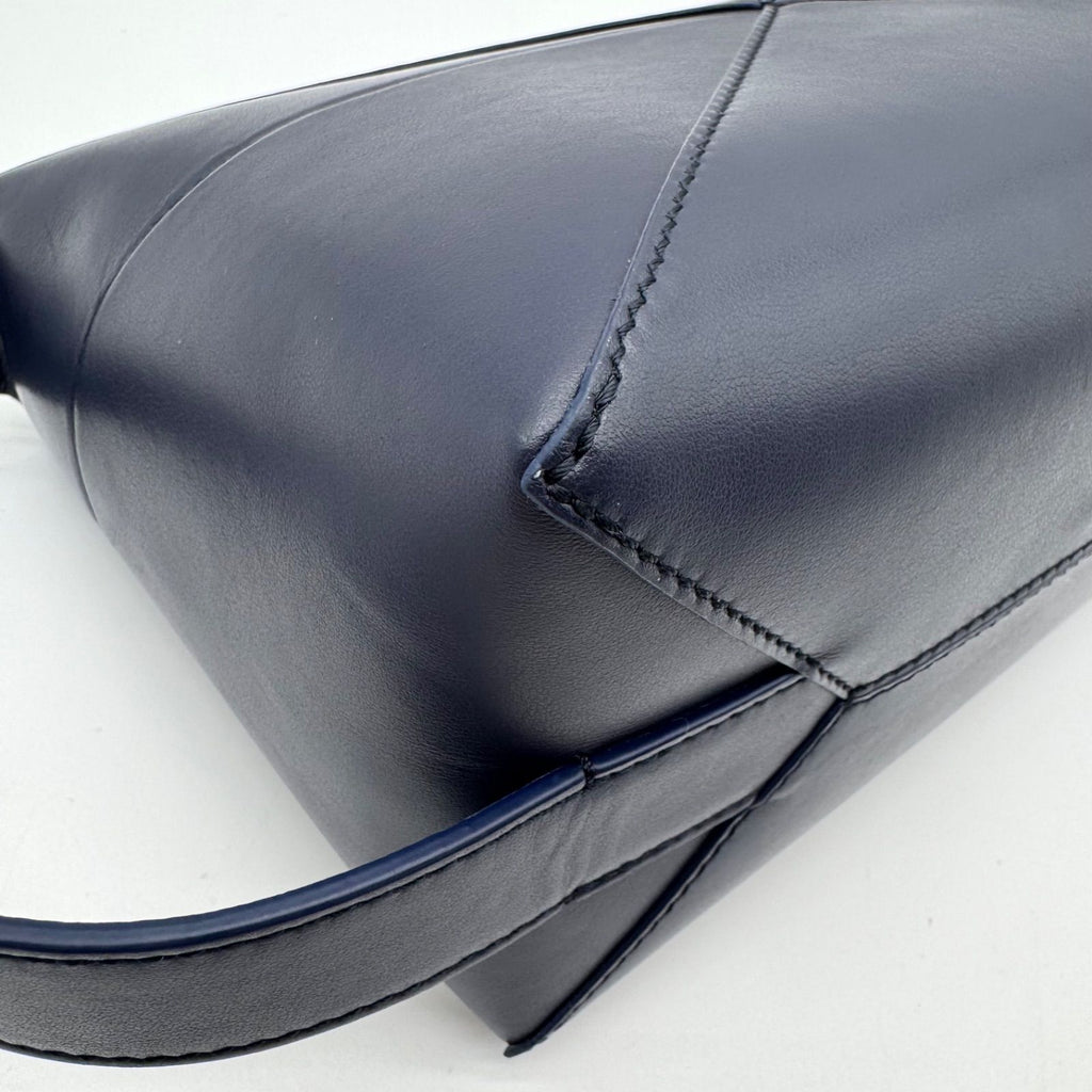 Loewe Handbag Puzzle Fold Wash Bag Leather Blue — view 6