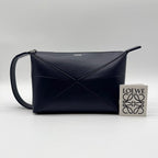 Loewe Handbag Puzzle Fold Wash Bag Leather Blue