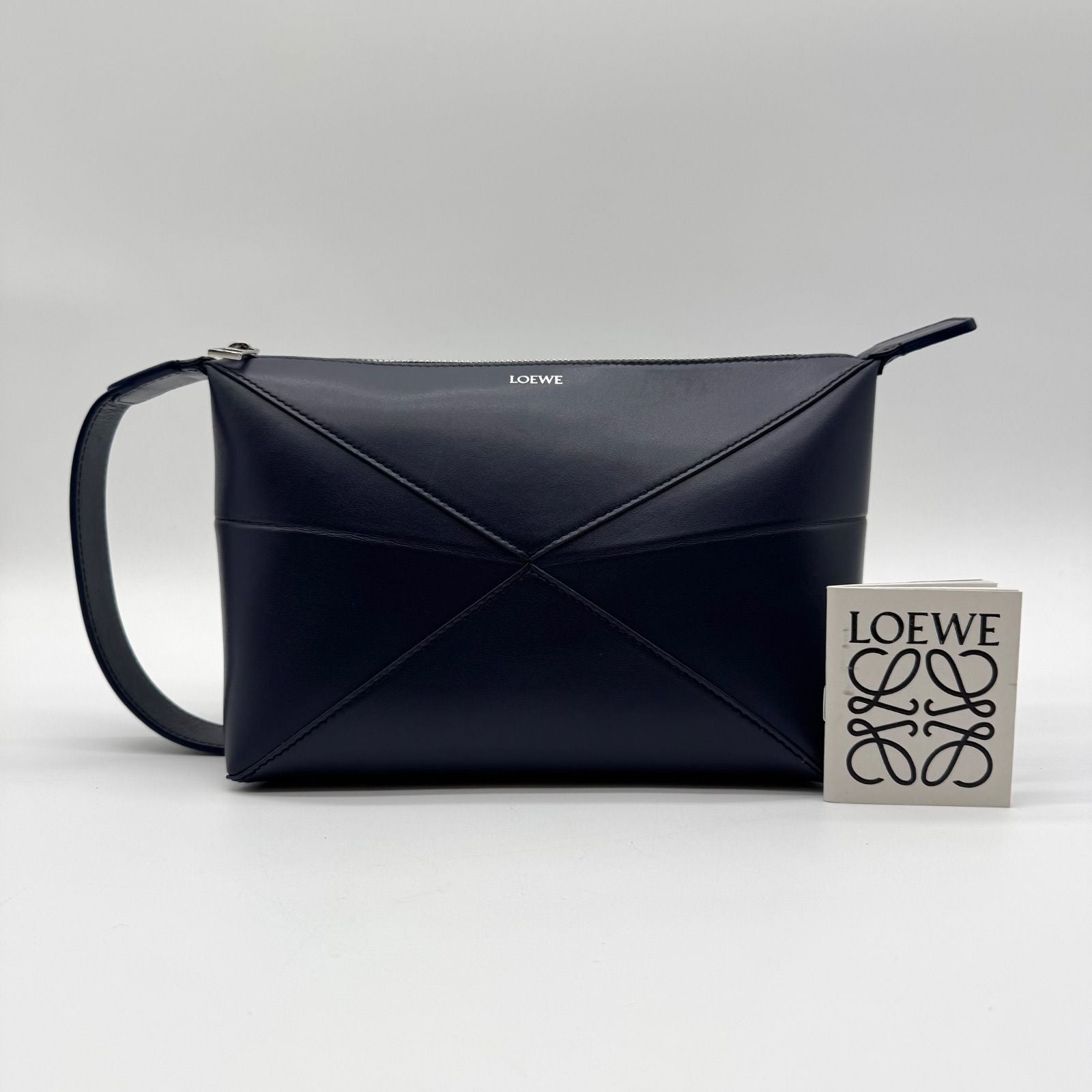 Loewe Handbag Puzzle Fold Wash Bag Leather Blue