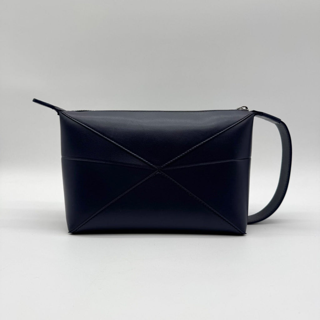 Loewe Handbag Puzzle Fold Wash Bag Leather Blue — view 2