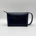 Loewe Handbag Puzzle Fold Wash Bag Leather Blue — view 2