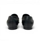Chanel Loafers Leather Shoes Black Gold CC Logo Flat — view 5