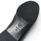 Chanel Loafers Leather Shoes Black Gold CC Logo Flat — view 8