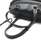 Prada Leather Logo Boston Black Purse — view 8