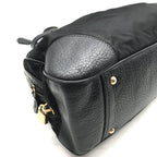 Prada Leather Logo Boston Black Purse — view 6