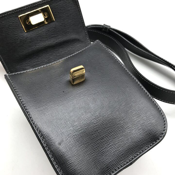 Gucci Logo Turnlock Leather Waist Pouch Shoulder Bag Black Purse — view 8