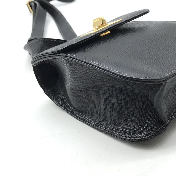 Gucci Logo Turnlock Leather Waist Pouch Shoulder Bag Black Purse — view 5