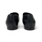 Chanel Flat Shoes Leather Black Gold CC Logo Rhinestone Pearl — view 5