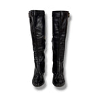 Louis Vuitton High Heels Long Boots Knee Length Leather Black 37 Half — view 4