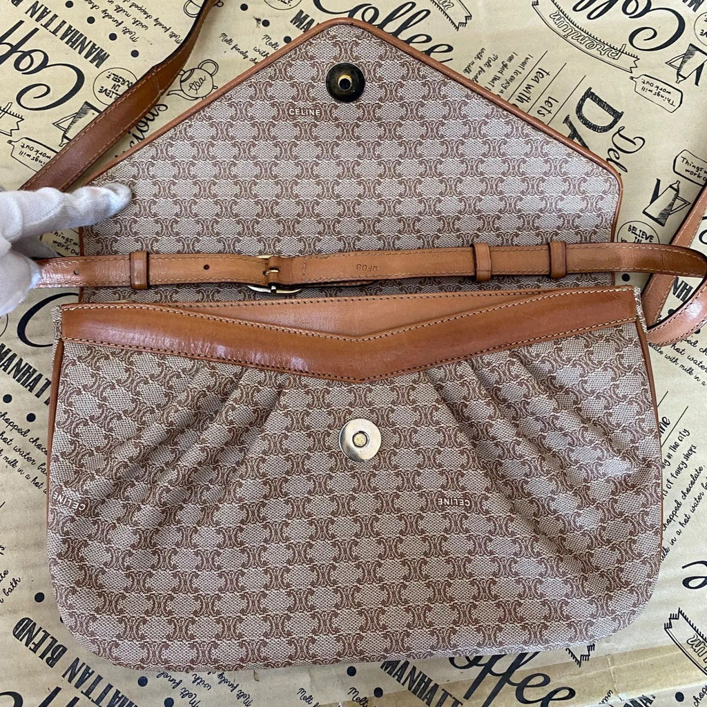 Celine Shoulder Bag Pochette White Macadam Travel — view 7