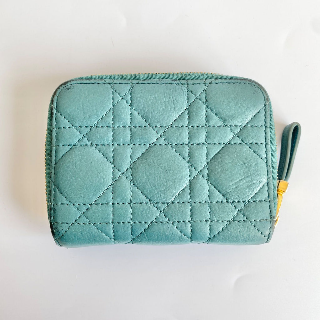 Dior Bifold Wallet Compact Quilted Leather CD Logo — view 3