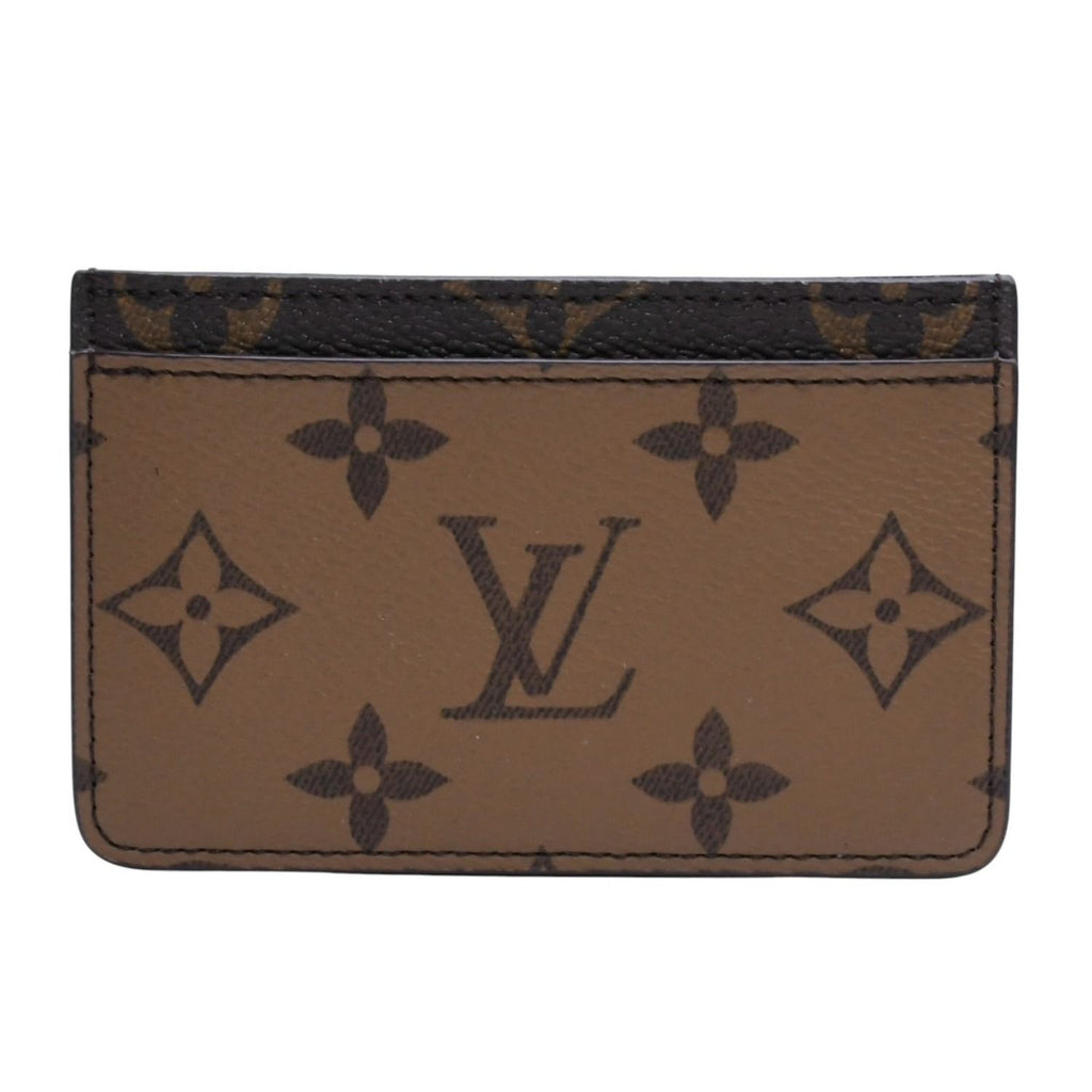 Louis Vuitton Porte Cartes Simple Card Case Monogram Reverse Brown