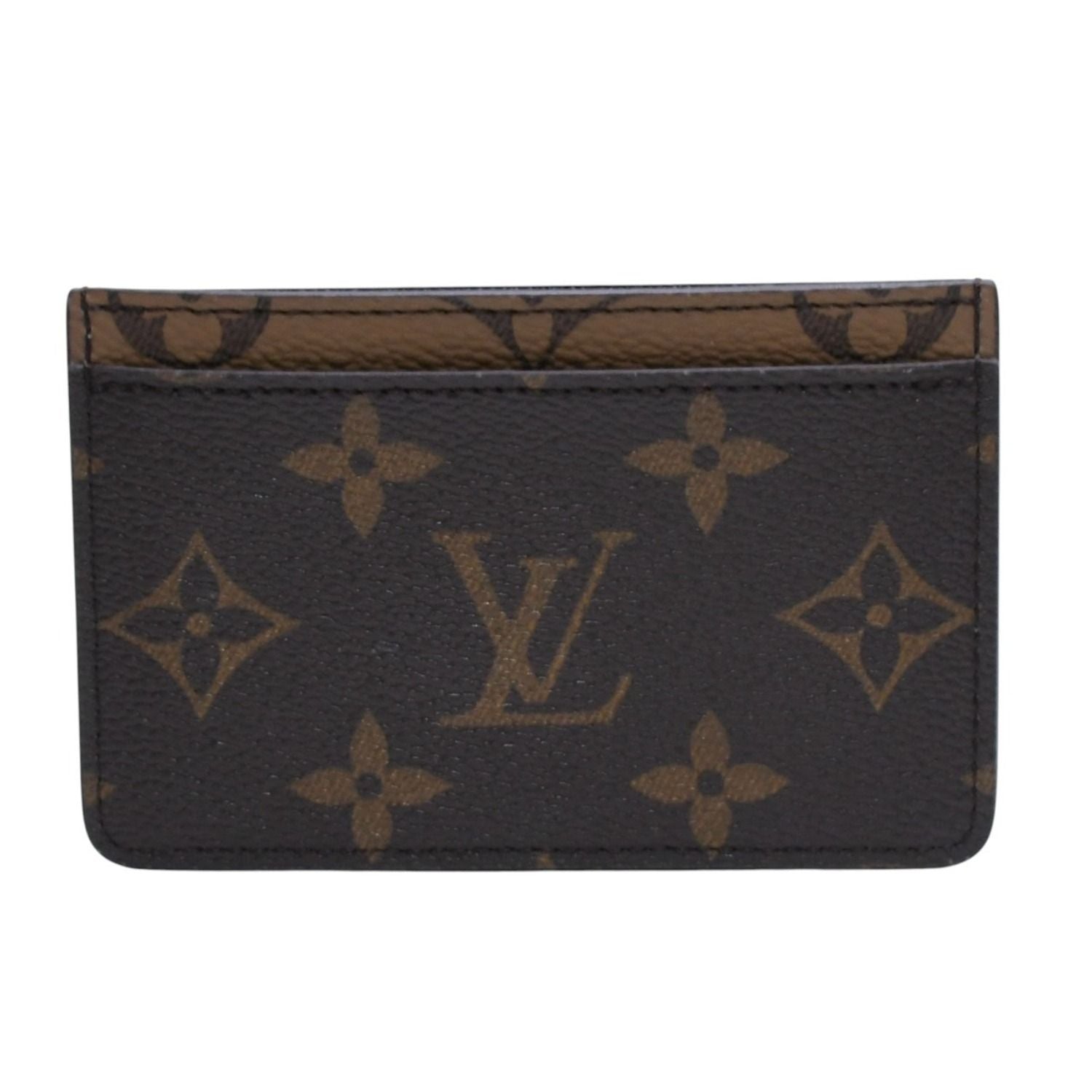 Louis Vuitton Porte Cartes Simple Card Case Monogram Reverse Brown — view 2
