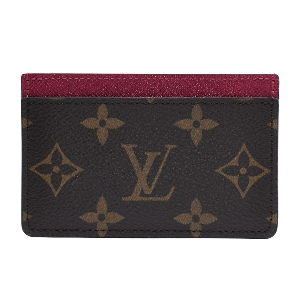 Louis Vuitton Porte Cartes Simple Card Case Monogram Brown Wine
