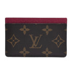 Louis Vuitton Porte Cartes Simple Card Case Monogram Brown Wine
