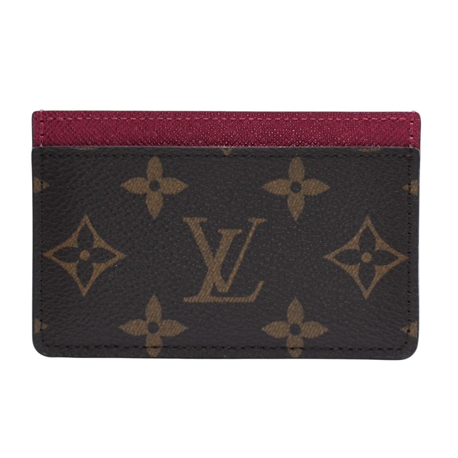 Louis Vuitton Porte Cartes Simple Card Case Monogram Brown Wine