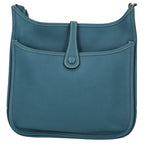 Hermes Evelyne 3 PM Taurillon Clemence Shoulder Bag Blue Jean — view 3