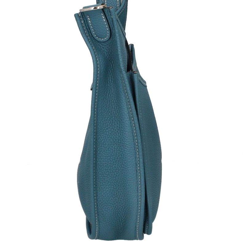 Hermes Evelyne 3 PM Taurillon Clemence Shoulder Bag Blue Jean — view 2